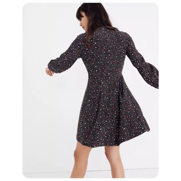Madewell - Balsam Long Sleeve Tie Neck Dress in Starry Night - Picture 4 of 12